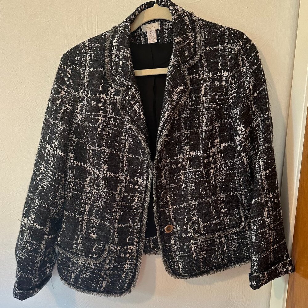Chico's Jacket Blazer Size 0 Plaid